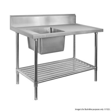 SSB7-1500L/A Single Left Sink Bench With Pot Undershelf