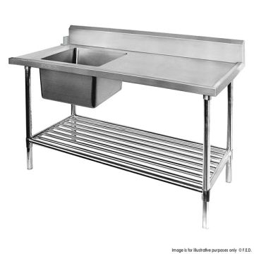 SSBD7-1500L/A - Left Inlet Single Sink Dishwasher Bench