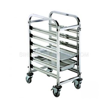 6 Level Gastronorm (Gn Pan) Trolley Suits Gn 2/1 & Gn 1/1 . Capacity 6 Gn 2/1