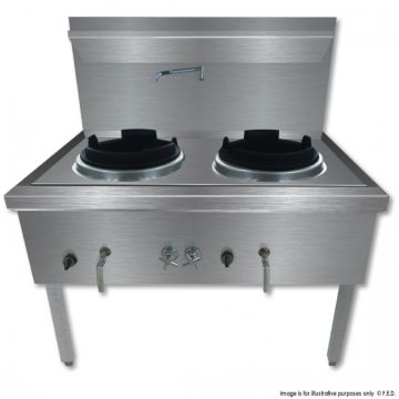 Stainless Steel Waterless Lpg Gas Double Wok - WW-2L