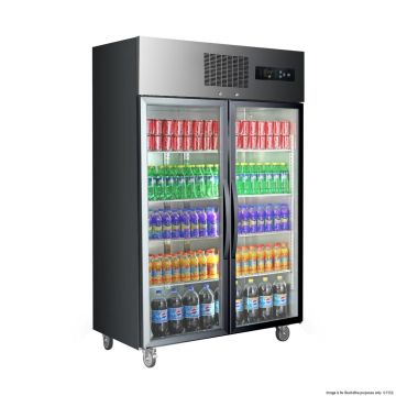 SUCG1000B Double Door Upright Display Fridge (Black)