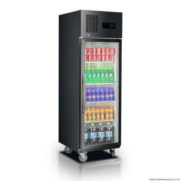 Single Glass Door Upright Fridge Black Stainless Steel - SUCG500B