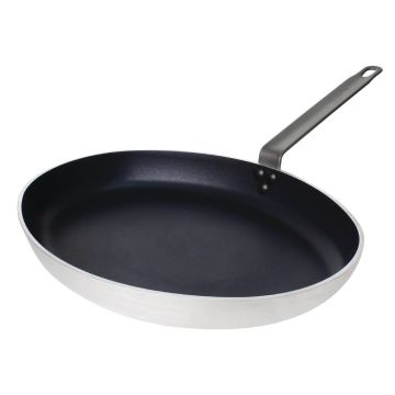 Vogue Aluminium Teflon Oval Non Stick Frying Pan 400mm T370