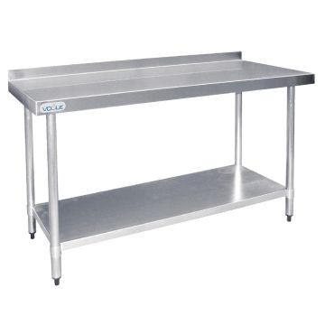 Vogue Stainless Steel Prep Table with Splashback 1200mm T381