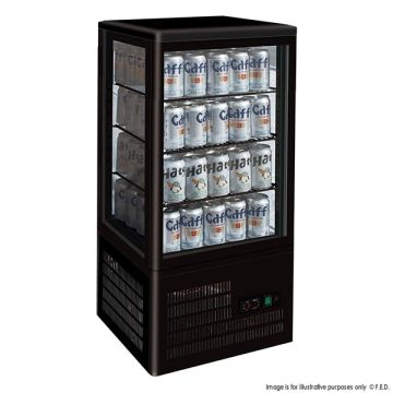 TCBD78B Four-Sided Countertop Display Fridge Black