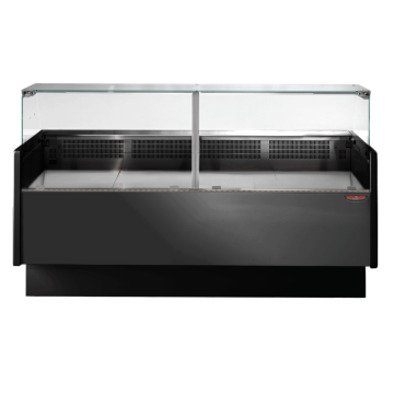 Tecnodom Serie MR80 Black 2000mm Wide Deli Display with Storage TDMR-0820B
