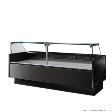Tecnodom Serie MR9.5 Black 2480mm Wide Deli Display with Storage TDMR-0925B