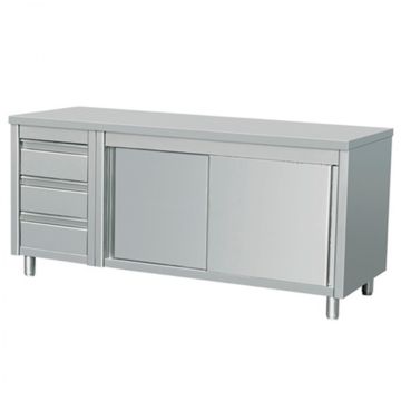 Kitchen Tidy Premium Stainless Steel Cabinet With Doors & Drawers DDCL-7-2400