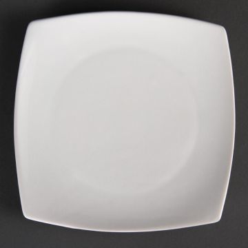 Olympia (Pack of 12) Whiteware Rounded Square Plates 185mm U169
