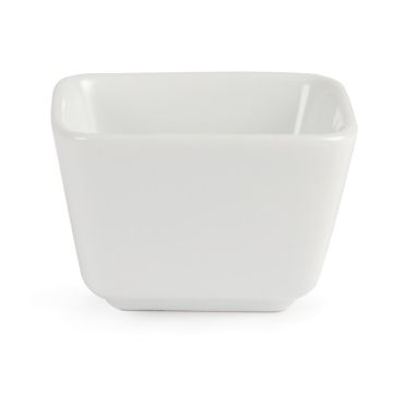 Olympia (Pack of 12) Whiteware Tall Square Mini Dishes 75mm U178