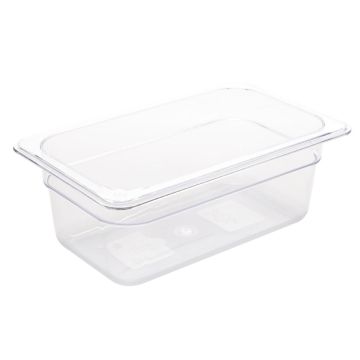 Vogue Polycarbonate 1/4 Gastronorm Container 100mm Clear U237