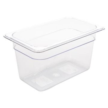 Vogue Polycarbonate 1/4 Gastronorm Container 150mm Clear U238
