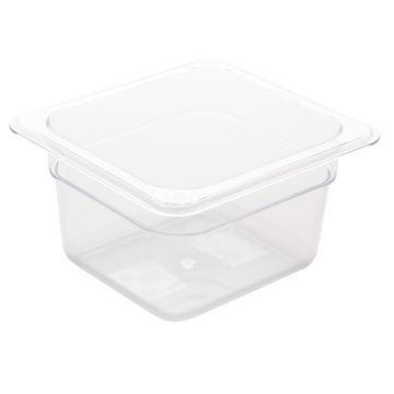 Vogue Polycarbonate 1/6 Gastronorm Container 100mm Clear U240