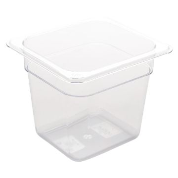 Vogue Polycarbonate 1/6 Gastronorm Container 150mm Clear U241