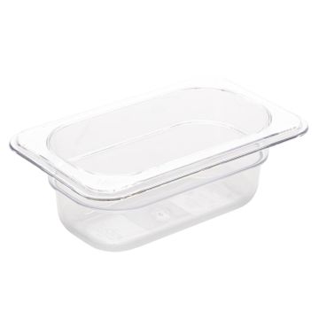 Vogue Polycarbonate 1/9 Gastronorm Container 65mm Clear U242