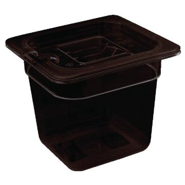 Vogue Black Polycarbonate 1/6 Gastronorm Container 100mm U470