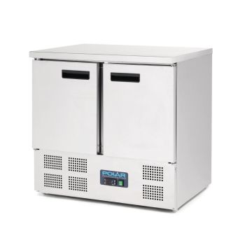 Polar 2 Door Counter Fridge 240Ltr Stainless Steel U636-A