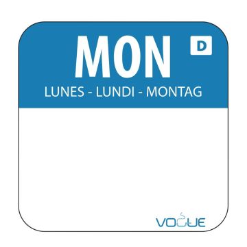 Dissolvable Food Rotation Labels Monday (Pack of 1000) U777
