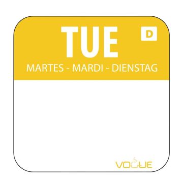 Dissolvable Food Rotation Labels Tuesday (Pack of 1000) U778
