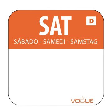Dissolvable Food Rotation Labels Saturday (Pack of 1000) U782