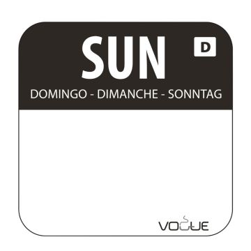 Dissolvable Food Rotation Labels Sunday(Pack of 1000) U783