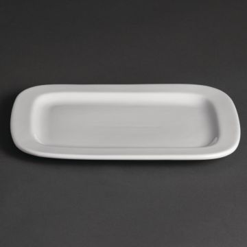 Olympia Whiteware Rounded Rectangular Plates 230mm (Pack of 12) U805