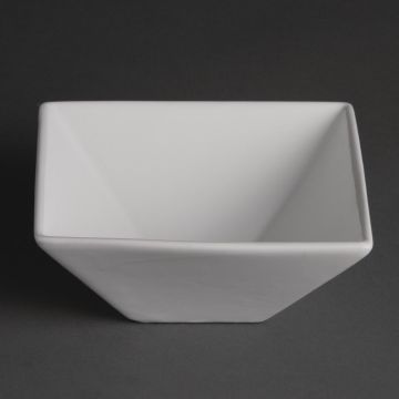 Olympia (Pack of 12) Whiteware Square Bowls 170mm U829