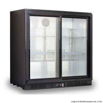 Under Bench Two Sliding Door Bar Cooler LG-208SC