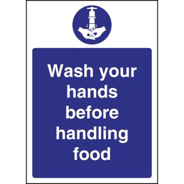 Vogue Wash Hands Before Handling Food Sign W110