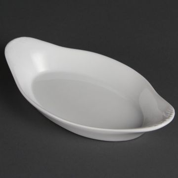 Olympia Whiteware Oval Eared Dishes 229 x 127mm (Pack of 6) W427