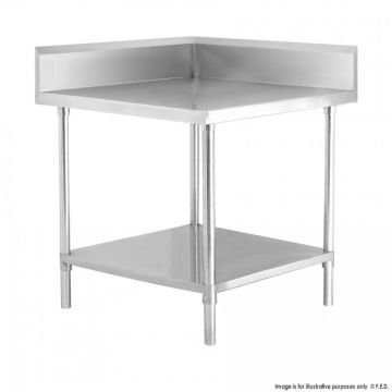 WBCB7-0700/A Corner Workbench,150mm Splashback & Undershelf 700X700X900mm