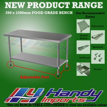 1200 X 390mm Stainless Steel #430 Bench