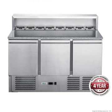 Fed-X Three Door Salad Prep Fridge With Marble Top XGNS1300E