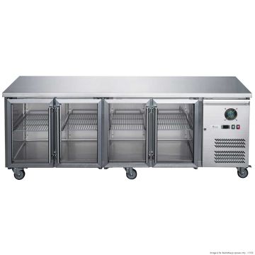 Fed-X Four Glass Door Bench Fridge XUB7C22G4V