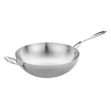Vogue Tri Wall Wok Flat Base 305mm Y261