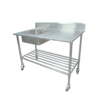 1700X600mm New Commercial Single Bowl Kitchen Sink #304 Stainless Steel Bench