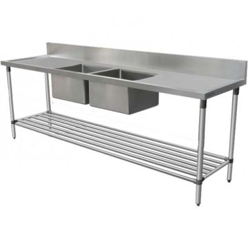 1500 X 700mm Double Bowl Kitchen Sink #304 Stainless Steel