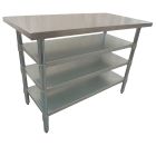 762 X 1219mm New Work Corner Bench Table Counter +3 Galvanised Steel Under Shelf