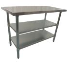 762 X 1219mm New Work Corner Bench Table Counter +2 Galvanised Steel Under Shelf