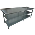 2438 X 610mm New Work Corner Bench Table +1 Galvanised Steel Under Shelf