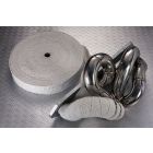 2Pcs White Exhaust Heat Wrap Glass Fibre 30M Long X 50mm Wide+ 20Pcs Zip Ties