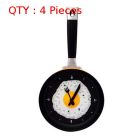 4X Brand New Hanging Decorative Creative Design Fried Egg Pan Wall Clock Yellow