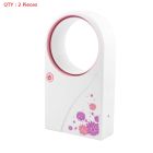 2X New Portable Mini Handled Desktop Bladeless Fan Cooler W/ Pink Print Design