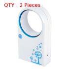 2X New Portable Mini Handled Desktop Bladeless Fan Cooler W/ Blue Print Design