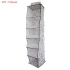 5X New 6 Layer Section Hanging Clothes Towel Closet Organiser White Black Print