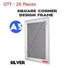 20 A3 Silver Square Corner Snap Frame/Poster Frame/Picture Frame 25mm