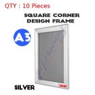 10 A3 Silver Square Corner Snap Frame/Poster Frame/Picture Frame 25mm