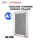 10 A3 Heavy Duty Silver Square Corner Snap Frame/Picture Frame/Poster Frame 32mm