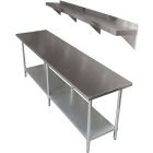 2134 X 610mm #430 S/ Steel Kitchen Corner Bench Table 2134 X 356 #430 Wall Shelf