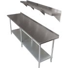 2.4M #304 Sb Bakers Stall Stainless Steel Bench,1 Wallshelf ,1 Under Shelf